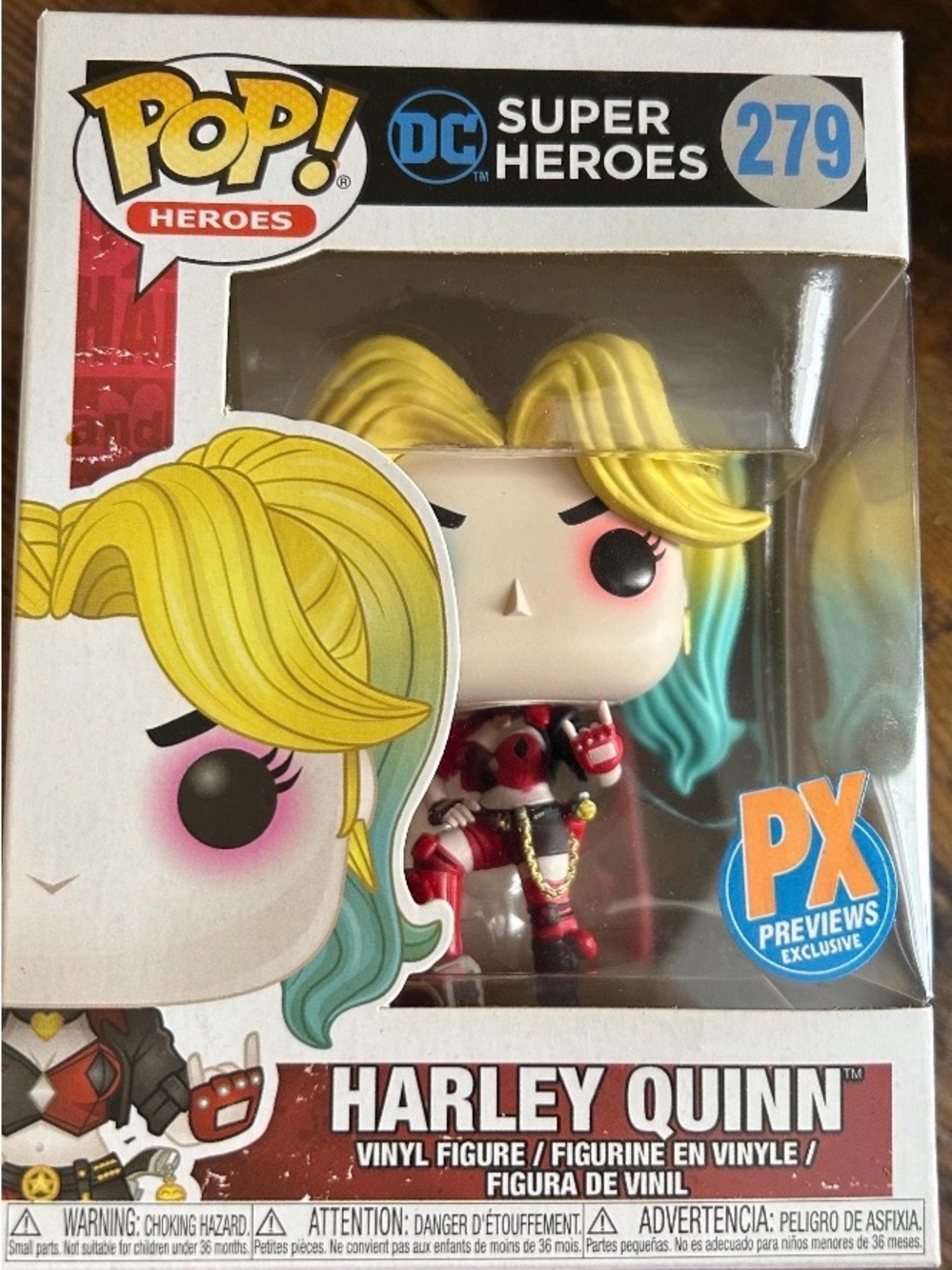 Funko Pop! Heroes Harley Quinn Blonde & Teal Vinyl Figure PX Previews Exclusive